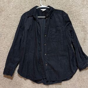 Oversized black corduroy flannel